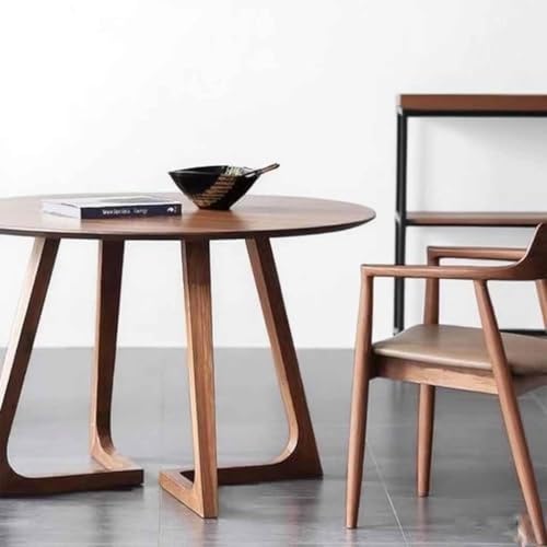 JTSMJQIE Table à manger ronde en bois massif de style milieu du siècle, design rustique sur piédestal pour petits espaces.Peut accueillir 2 à 4 personnes.Idéal pour les meubles de cuisine et de sal von JTSMJQIE