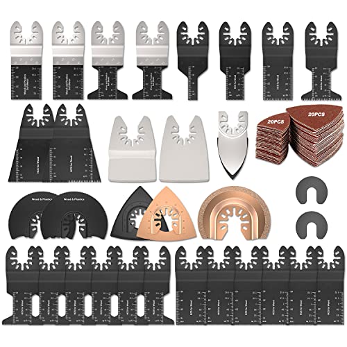 72 tlg Oszillierendes Sägeblätter Kit,Sägeblätter Kit Mix Oszillierende Klingen Multi-Tool Zubehör für Holz für Multimaster von JTWEB
