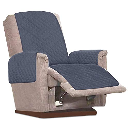 JTWEB Sesselschoner Sesselauflage Relax mit rutschfest, 1 Sitzer Sesselschutz Sofaüberwurf mit 2.5 cm Breiten verstellbaren Trägern (Grau) von JTWEB