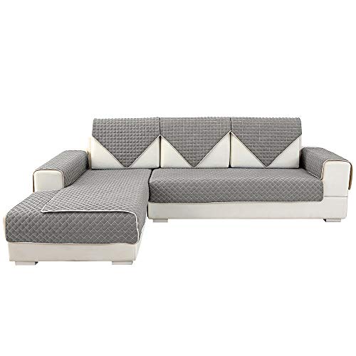 JTWEB Sofa Schutz Abdeckung Sofa Überwurf L-Form Anti-rutsch Sofa sofabezug l Form Baumwolle Polyester Sofa Abdeckung sofabezug für Sektionaltore Couch,Verkauft in Stück,Grau,90 * 90（36in*36in）-1pcs von JTWEB
