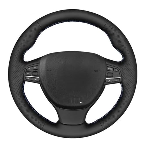 JTWMTY Modedesignstücke Auto-Geflecht Auf Lenkradbezug Aus Perforiertem Leder Für B&MW M Sport F10 F11 (Touring) F07 F12 F13 F06 F01 F02 M5(Red Blue Thread) von JTWMTY