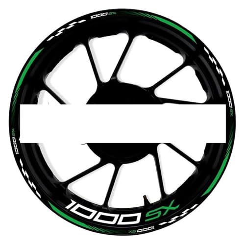 JTWMTY Motorrad-Radaufkleber Sportliche Radrandaufkleber Radstreifen Reflektierende Folie Für Kawasaki Z1000SX Z-1000SX(Style 18) von JTWMTY