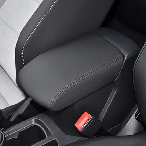 JTWMTY Schützende Armlehnenbox-Abdeckung Armlehnenbox-Schutzhülle Mikrofaser-Leder Auto-Armlehnenabdeckung Für T-ROC Für ROC 2019 2020 2021 2022 2023(Black-Thread) von JTWMTY