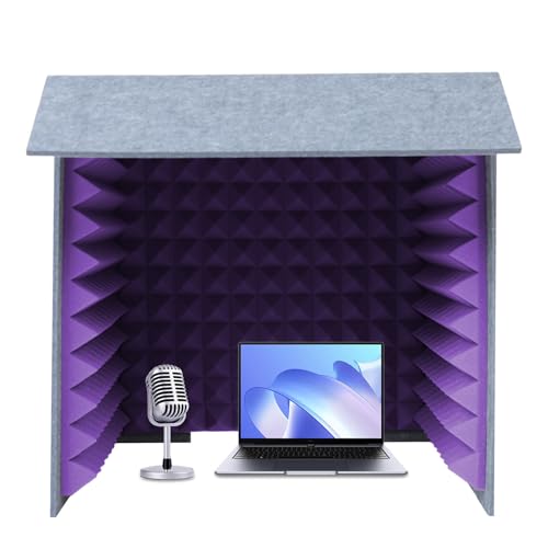JTWWDM Home Isolation Shield, Tragbare Desktop-Vocal-Box, Recording Shield-Mikrofonkabine, Audio-Akustik-Geräuschisolator-Plattform für Podcasts in Heimstudios,Lila,23.6in JTWWDM Home Isolation Shield, Tragbare Desktop-Vocal-Box, Recording Shield-Mikrofonkabine, Audio-Akustik-Geräuschisolator-Plattform für Podcasts in Heimstudios,Lila,23.6in von JTWWDM