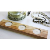 Esche Holz Teelicht Kerzenhalter Rustikale Tischdekoration von JTWoodworks