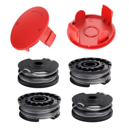 JTgugu Rasentrimmer Fadenspule F016800351/1600A00X61 Ersatzspule Rollen für Bosch ART 30-36 LI AdvancedGrassCut36 ART 24 27 30 ART24+ ART27+ ART30+ Fadenspulen Ersatzfadenspule, 4 Spulen+2 Kappe von JTgugu