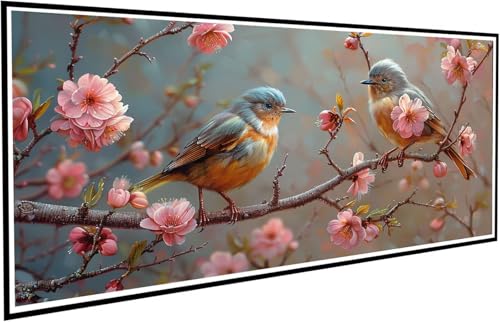 Diamond Painting Blume Diamant Painting Bilder Vogel Diamond Paintings Erwachsene Groß XXL 50x100cm Diamonds Paintings Kinder DIY Mosaikherstellung Bastelset für Halloween Deko Wohnzimmer J2-469 von JUAIYOON