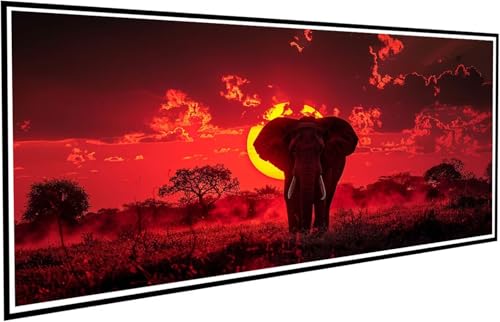 Diamond Painting Elefant Diamant Painting Bilder Wiese Diamond Paintings Erwachsene Groß XXL 30x60cm Diamonds Paintings Kinder DIY Mosaikherstellung Bastelset für Halloween Deko Wohnzimmer J2-437 von JUAIYOON