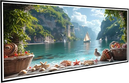Diamond Painting Erwachsene Groß XXL 40x80cm, 5D Diamant Painting Bilder Diamond Paintings Kinder Meer, DIY Diamant Kunst Malerei Kreuzstich Stickerei Basteln Mädchen, Zimmer Deko Geschenk J2-530 von JUAIYOON