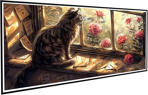 Diamond Painting Erwachsene Groß XXL 40x80cm, 5D Diamant Painting Bilder Diamond Paintings Kinder Rose, DIY Diamant Kunst Malerei Kreuzstich Stickerei Basteln Mädchen, Zimmer Deko Geschenk J2-448 von JUAIYOON