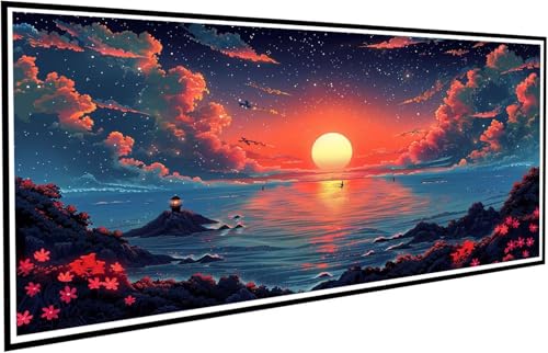 Diamond Painting Erwachsene Groß XXL 70x140cm, 5D Diamant Painting Bilder Diamond Paintings Kinder Wolken, DIY Diamant Kunst Malerei Kreuzstich Stickerei Basteln Mädchen, Zimmer Deko Geschenk J2-414 von JUAIYOON