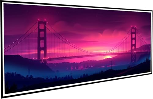 Diamond Painting Landschaft Diamant Painting Bilder Brücke Diamond Paintings Erwachsene Groß XXL 60x120cm Diamonds Paintings Kinder DIY Mosaikherstellung Bastelset für Halloween Deko Wohnzimmer J2-423 von JUAIYOON