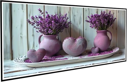 Diamond Painting Lavendel Diamant Painting Bilder Liebe Diamond Paintings Erwachsene Groß XXL 100x200cm Diamonds Paintings Kinder DIY Mosaikherstellung Bastelset für Halloween Deko Wohnzimmer J2-413 von JUAIYOON