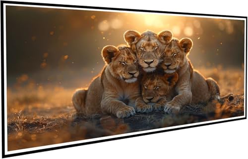 Diamond Painting Sonnenaufgang Diamant Painting Bilder Löwe Diamond Paintings Erwachsene Groß XXL 60x120cm Diamonds Paintings Anfänger DIY Mosaikherstellung Bastelset für Deko Wohnzimmer J2-415 von JUAIYOON