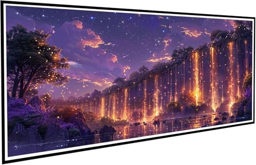 Diamond Painting Wasserfall Diamant Painting Bilder Sternenhimmel Diamond Paintings Erwachsene Groß XXL 100x200cm Diamonds Paintings Kinder DIY Mosaikherstellung Bastelset für Deko Wohnzimmer J2-403 von JUAIYOON