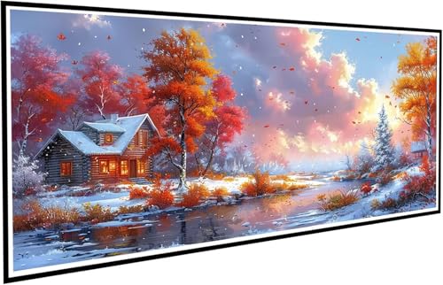 Diamond Painting Winter Diamant Painting Bilder Kabine Diamond Paintings Erwachsene Groß XXL 70x140cm Diamonds Paintings Kinder DIY Mosaikherstellung Bastelset für Halloween Deko Wohnzimmer J2-429 von JUAIYOON