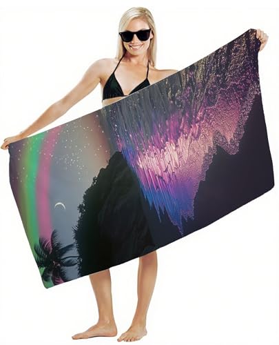Mikrofaser Handtuch 100x200cm Strandtuch, Schnelltrocknend Stranddecke Sandfrei, Saugfähig, mit Gummiband & Wasserdichter Beutel Kordelzug, Badehandtuch für Pool Reise Gym Yoga, Strand Zubehör Y2-348 Mikrofaser Handtuch 100x200cm Strandtuch, Schnelltrocknend Stranddecke Sandfrei, Saugfähig, mit Gummiband & Wasserdichter Beutel Kordelzug, Badehandtuch für Pool Reise Gym Yoga, Strand Zubehör Y2-348 von JUAIYOON