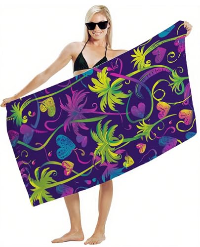 Mikrofaser Handtuch 75x150cm Strandtuch, Schnelltrocknend Stranddecke Sandfrei, Saugfähig, mit Gummiband & Wasserdichter Beutel Kordelzug, Badehandtuch für Pool Reise Gym Yoga, Strand Zubehör Y2-340 Mikrofaser Handtuch 75x150cm Strandtuch, Schnelltrocknend Stranddecke Sandfrei, Saugfähig, mit Gummiband & Wasserdichter Beutel Kordelzug, Badehandtuch für Pool Reise Gym Yoga, Strand Zubehör Y2-340 von JUAIYOON