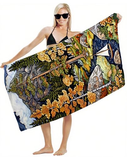 Mikrofaser Handtuch 75x150cm Strandtuch, Schnelltrocknend Stranddecke Sandfrei, Saugfähig, mit Gummiband & Wasserdichter Beutel Kordelzug, Badehandtuch für Pool Reise Gym Yoga, Strand Zubehör Y2-416 Mikrofaser Handtuch 75x150cm Strandtuch, Schnelltrocknend Stranddecke Sandfrei, Saugfähig, mit Gummiband & Wasserdichter Beutel Kordelzug, Badehandtuch für Pool Reise Gym Yoga, Strand Zubehör Y2-416 von JUAIYOON
