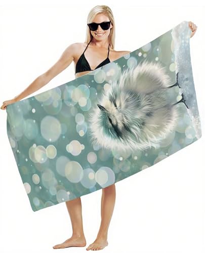 Mikrofaser Handtuch 80x180cm Strandtuch, Schnelltrocknend Stranddecke Sandfrei, Saugfähig, mit Gummiband & Wasserdichter Beutel Kordelzug, Badehandtuch für Pool Reise Gym Yoga, Strand Zubehör Y2-422 Mikrofaser Handtuch 80x180cm Strandtuch, Schnelltrocknend Stranddecke Sandfrei, Saugfähig, mit Gummiband & Wasserdichter Beutel Kordelzug, Badehandtuch für Pool Reise Gym Yoga, Strand Zubehör Y2-422 von JUAIYOON