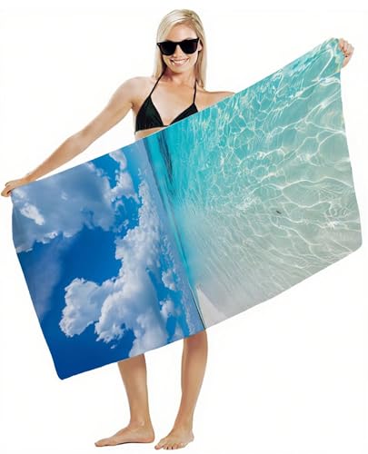 Mikrofaser Handtuch 80x180cm Strandtuch, Schnelltrocknend Stranddecke Sandfrei, Saugfähig, mit Gummiband & Wasserdichter Beutel Kordelzug, Badehandtuch für Pool Reise Gym Yoga, Strand Zubehör Y2-414 Mikrofaser Handtuch 80x180cm Strandtuch, Schnelltrocknend Stranddecke Sandfrei, Saugfähig, mit Gummiband & Wasserdichter Beutel Kordelzug, Badehandtuch für Pool Reise Gym Yoga, Strand Zubehör Y2-414 von JUAIYOON