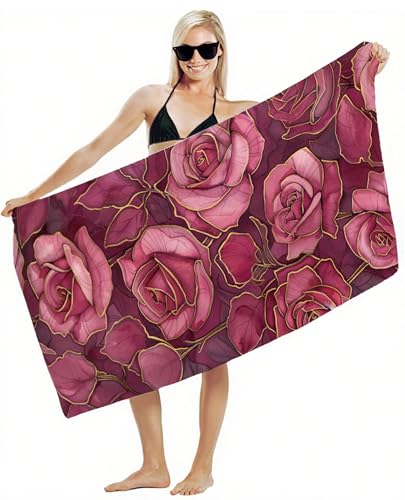 Mikrofaser Handtuch 80x180cm Strandtuch, Schnelltrocknend Stranddecke Sandfrei, Saugfähig, mit Gummiband & Wasserdichter Beutel Kordelzug, Badehandtuch für Pool Reise Gym Yoga, Strand Zubehör Y2-412 Mikrofaser Handtuch 80x180cm Strandtuch, Schnelltrocknend Stranddecke Sandfrei, Saugfähig, mit Gummiband & Wasserdichter Beutel Kordelzug, Badehandtuch für Pool Reise Gym Yoga, Strand Zubehör Y2-412 von JUAIYOON