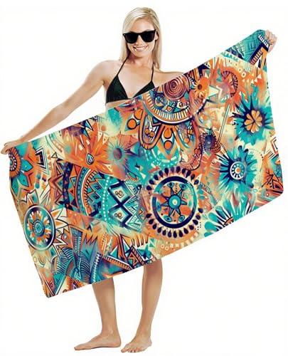 Mikrofaser Handtuch 80x180cm Strandtuch, Schnelltrocknend Stranddecke Sandfrei, Saugfähig, mit Gummiband & Wasserdichter Beutel Kordelzug, Badehandtuch für Pool Reise Gym Yoga, Strand Zubehör Y2-392 Mikrofaser Handtuch 80x180cm Strandtuch, Schnelltrocknend Stranddecke Sandfrei, Saugfähig, mit Gummiband & Wasserdichter Beutel Kordelzug, Badehandtuch für Pool Reise Gym Yoga, Strand Zubehör Y2-392 von JUAIYOON