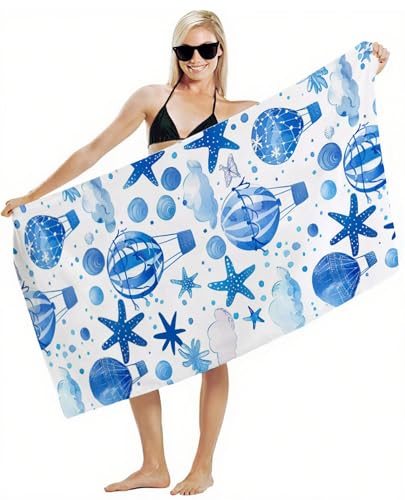 Mikrofaser Handtuch 80x180cm Strandtuch, Schnelltrocknend Stranddecke Sandfrei, Saugfähig, mit Gummiband & Wasserdichter Beutel Kordelzug, Badehandtuch für Pool Reise Gym Yoga, Strand Zubehör Y2-408 Mikrofaser Handtuch 80x180cm Strandtuch, Schnelltrocknend Stranddecke Sandfrei, Saugfähig, mit Gummiband & Wasserdichter Beutel Kordelzug, Badehandtuch für Pool Reise Gym Yoga, Strand Zubehör Y2-408 von JUAIYOON