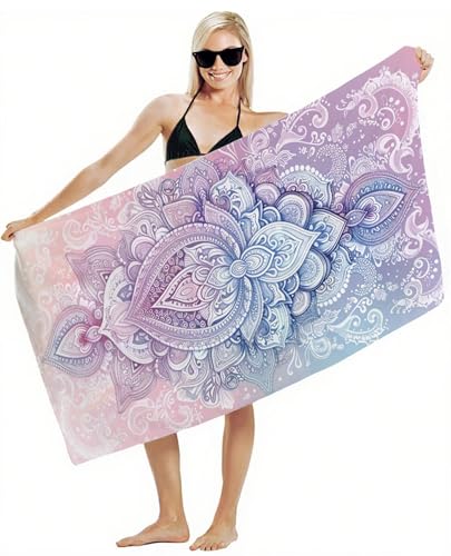 Mikrofaser Handtuch 90x180cm Strandtuch, Schnelltrocknend Stranddecke Sandfrei, Saugfähig, mit Gummiband & Wasserdichter Beutel Kordelzug, Badehandtuch für Pool Reise Gym Yoga, Strand Zubehör Y2-418 Mikrofaser Handtuch 90x180cm Strandtuch, Schnelltrocknend Stranddecke Sandfrei, Saugfähig, mit Gummiband & Wasserdichter Beutel Kordelzug, Badehandtuch für Pool Reise Gym Yoga, Strand Zubehör Y2-418 von JUAIYOON