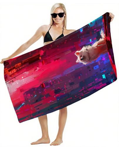 Mikrofaser Handtuch 90x200cm Strandtuch, Schnelltrocknend Stranddecke Sandfrei, Saugfähig, mit Gummiband & Wasserdichter Beutel Kordelzug, Badehandtuch für Pool Reise Gym Yoga, Strand Zubehör Y2-424 Mikrofaser Handtuch 90x200cm Strandtuch, Schnelltrocknend Stranddecke Sandfrei, Saugfähig, mit Gummiband & Wasserdichter Beutel Kordelzug, Badehandtuch für Pool Reise Gym Yoga, Strand Zubehör Y2-424 von JUAIYOON