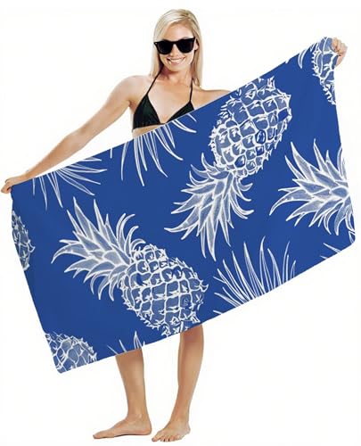 Strandtuch XXL 100x180cm Mikrofaser Handtuch, Schnelltrocknend Sandfrei Leicht mit Gummiband & Druckknöpfen, Kompakt Super Saugfähig, Badetuch für Damen Herren Kinder, Strandurlaub Must Haves Y2-399 von JUAIYOON