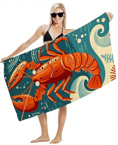 Strandtuch XXL 70x140cm Mikrofaser Handtuch, Schnelltrocknend Sandfrei Leicht mit Gummiband & Druckknöpfen, Kompakt Super Saugfähig, Badetuch für Damen Herren Kinder, Strandurlaub Must Haves Y2-351 von JUAIYOON