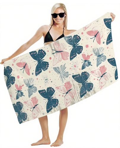 Strandtuch XXL 80x160cm Mikrofaser Handtuch, Schnelltrocknend Sandfrei Leicht mit Gummiband & Druckknöpfen, Kompakt Super Saugfähig, Badetuch für Damen Herren Kinder, Strandurlaub Must Haves Y2-395 Strandtuch XXL 80x160cm Mikrofaser Handtuch, Schnelltrocknend Sandfrei Leicht mit Gummiband & Druckknöpfen, Kompakt Super Saugfähig, Badetuch für Damen Herren Kinder, Strandurlaub Must Haves Y2-395 von JUAIYOON