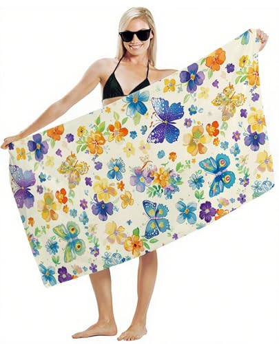 Strandtuch XXL 80x160cm Mikrofaser Handtuch, Schnelltrocknend Sandfrei Leicht mit Gummiband & Druckknöpfen, Kompakt Super Saugfähig, Badetuch für Damen Herren Kinder, Strandurlaub Must Haves Y2-371 Strandtuch XXL 80x160cm Mikrofaser Handtuch, Schnelltrocknend Sandfrei Leicht mit Gummiband & Druckknöpfen, Kompakt Super Saugfähig, Badetuch für Damen Herren Kinder, Strandurlaub Must Haves Y2-371 von JUAIYOON