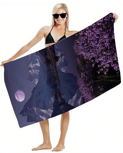 Strandtuch XXL 80x180cm Mikrofaser Handtuch, Schnelltrocknend Sandfrei Leicht mit Gummiband & Druckknöpfen, Kompakt Super Saugfähig, Badetuch für Damen Herren Kinder, Strandurlaub Must Haves Y2-343 von JUAIYOON