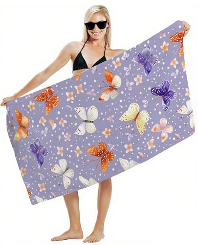 Strandtuch XXL 80x180cm Mikrofaser Handtuch, Schnelltrocknend Sandfrei Leicht mit Gummiband & Druckknöpfen, Kompakt Super Saugfähig, Badetuch für Damen Herren Kinder, Strandurlaub Must Haves Y2-407 Strandtuch XXL 80x180cm Mikrofaser Handtuch, Schnelltrocknend Sandfrei Leicht mit Gummiband & Druckknöpfen, Kompakt Super Saugfähig, Badetuch für Damen Herren Kinder, Strandurlaub Must Haves Y2-407 von JUAIYOON