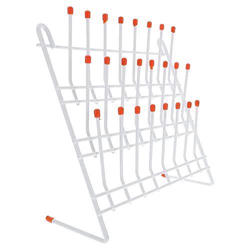 JUATIE Labor-Trockengestell, 24 Stifte, Laborglasgestell, Drahtglaswaren-Trockengestell, Wandhalterung/Freistehender Laborglas-Trockengestell von JUATIE