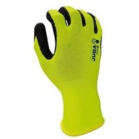 Juba - Gut sichtbarer Eco-Nit FOAM-Rückenhandschuh Größe 7 – Schwarz/Fluorgelb von JUBA