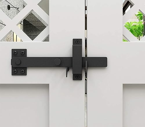 JUBEST Robuster Torriegel, zweiseitiger Torriegel, Torriegel für Außenzaun, Holztore, Pooltor, Hinterhof, Garten, Schwarz von JUBEST