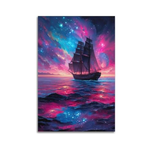 JUBHGGU Poster "Sailing Through The Cosmos", dekoratives Gemälde, Leinwand, Wandposter und Kunstdruck, moderne Familienschlafzimmer-Dekoration, Poster, 30 x 45 cm JUBHGGU Poster "Sailing Through The Cosmos", dekoratives Gemälde, Leinwand, Wandposter und Kunstdruck, moderne Familienschlafzimmer-Dekoration, Poster, 30 x 45 cm von JUBHGGU