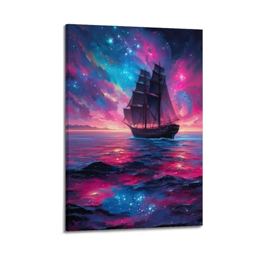 JUBHGGU Poster "Sailing Through The Cosmos", dekoratives Gemälde, Leinwand, Wandposter und Kunstdruck, moderne Familienschlafzimmer-Dekoration, Poster, 60 x 90 cm JUBHGGU Poster "Sailing Through The Cosmos", dekoratives Gemälde, Leinwand, Wandposter und Kunstdruck, moderne Familienschlafzimmer-Dekoration, Poster, 60 x 90 cm von JUBHGGU