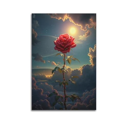 JUBHGGU Poster mit Rose und Himmel, dekoratives Gemälde, Leinwand, Wandposter und Kunstdruck, modernes Familienschlafzimmer, Dekoration, Poster, 30 x 45 cm JUBHGGU Poster mit Rose und Himmel, dekoratives Gemälde, Leinwand, Wandposter und Kunstdruck, modernes Familienschlafzimmer, Dekoration, Poster, 30 x 45 cm von JUBHGGU
