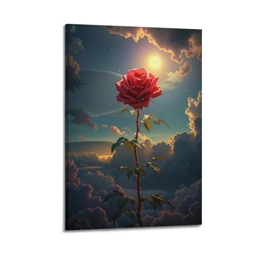 JUBHGGU Poster mit Rose und Himmel, dekoratives Gemälde, Leinwand, Wandposter und Kunstdruck, modernes Familienschlafzimmer, Dekoration, Poster, 50 x 75 cm JUBHGGU Poster mit Rose und Himmel, dekoratives Gemälde, Leinwand, Wandposter und Kunstdruck, modernes Familienschlafzimmer, Dekoration, Poster, 50 x 75 cm von JUBHGGU