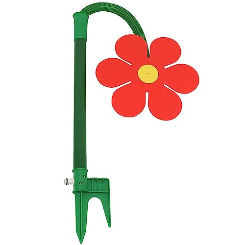Dancing Flower Water Spray, Spaßiger Gänseblümchen Sprinkler, 720° Drehender Bewässerungssprinkler Wasserspray Gartendekoration for Rasen & Garten, Haustier Spielzeug (rot) von JUCHRZEY
