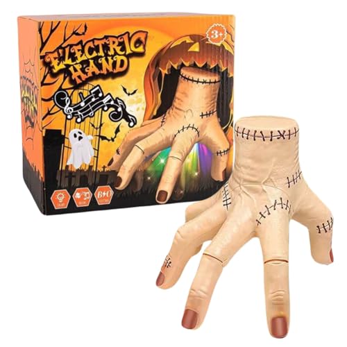Elektrische krabbelnde Hand mit Sound, Halloween Dekorationsfiguren, Skelett Zombie Hände, Licht Gehende Hand Kostüm Requisiten Halloween Gothic Heimdekoration for Innen und Außen (Typ B Box) von JUCHRZEY