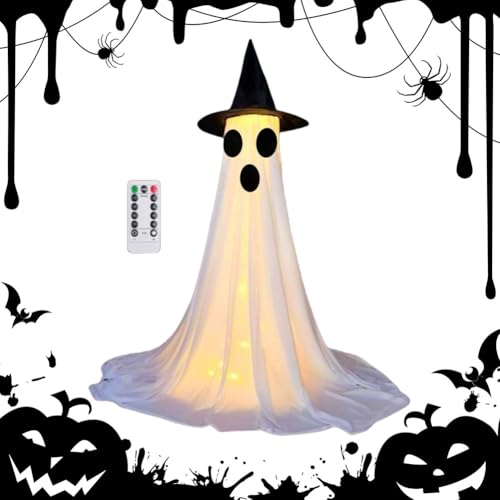 Halloween Dekoration mit Fernbedienung Lichterkette, Gruseliger Geist Geisterlicht for Innen und Außen, Veranda Garten, Halloween Dekoration Gruseliger Geist Leicht zu Installieren (C) von JUCHRZEY