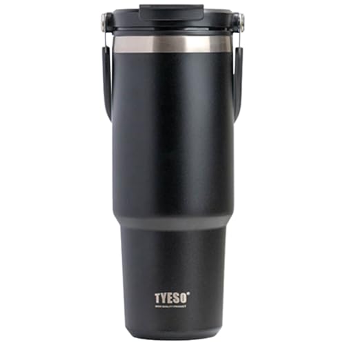 JUCHRZEY 30-Unzen-Wasserflasche mit Griff, Kaffeetasse, Edelstahl-Wasserflasche, Wasserflasche, Reisebecher for kalte oder heiße Getränke, Geschenk for Sie und Ihn von JUCHRZEY
