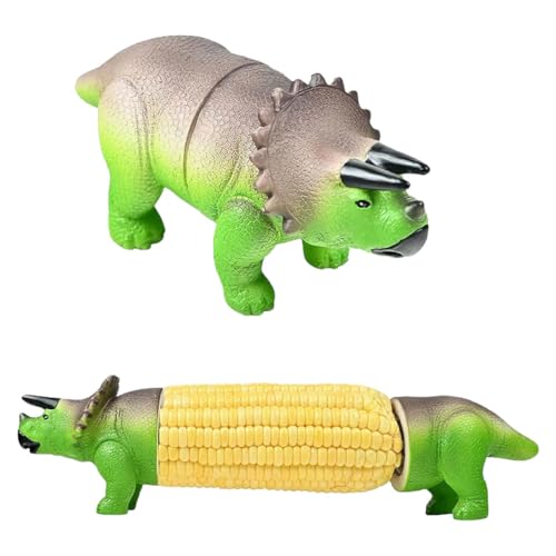 JUCHRZEY Dinosaurier Maiskolbenhalter mit Edelstahlspießen – Wiederverwendbare Maishalter in buntem Dinosaurier-Design for Kinder und Erwachsene (C) von JUCHRZEY