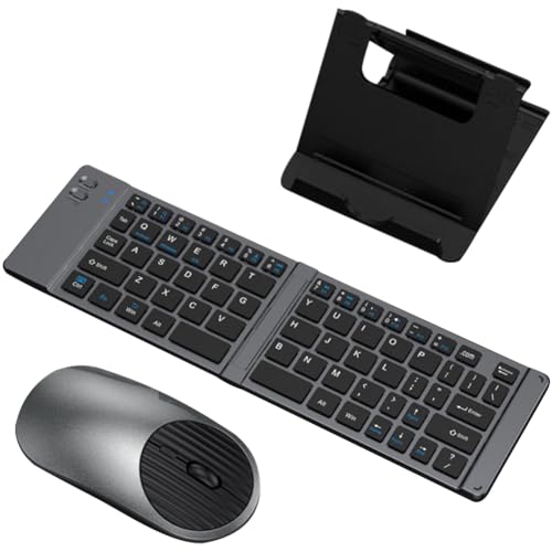 JUCHRZEY Maus -kompatibel Faltbare kabellose Tastatur Tablet Mini kabellose klappbare Tastatur Telefonständer 3 Modi wiederaufladbar 2,4 G for IOS/Android Tablet Phone JUCHRZEY Maus -kompatibel Faltbare kabellose Tastatur Tablet Mini kabellose klappbare Tastatur Telefonständer 3 Modi wiederaufladbar 2,4 G for IOS/Android Tablet Phone von JUCHRZEY