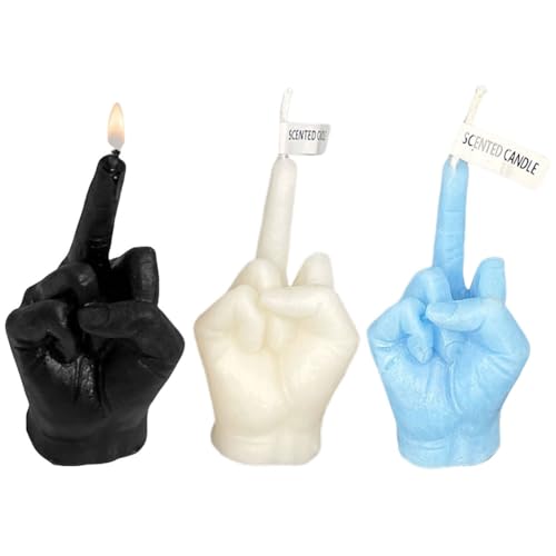 JUCHRZEY Mittelfinger-Kerze Lustige Mittelfinger Duftkerze Handgeformte Kerze flippige Raumdekoration, Schreibtisch-Skulptur, Dekoration von JUCHRZEY